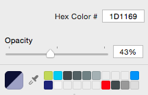 opacity slider to arrange transparency of the background colour of your view