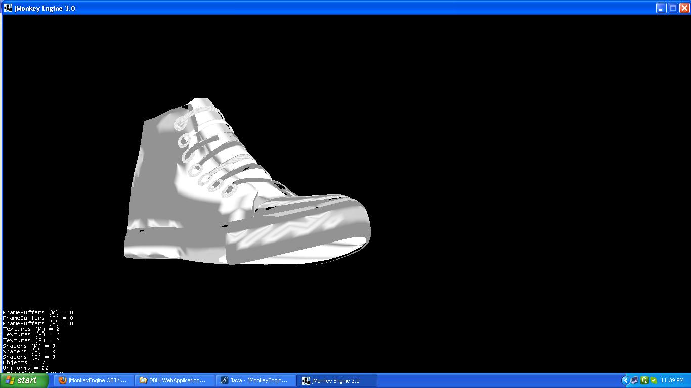 3d shoe Model snapshot of OBJ file
