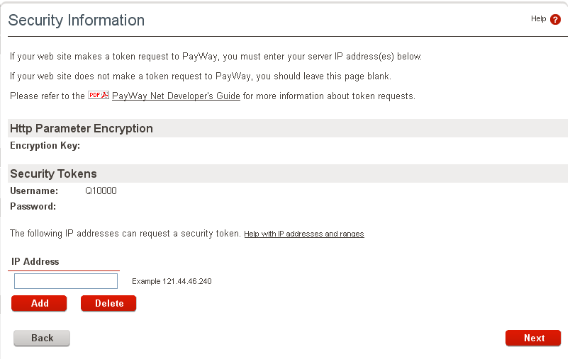 PayWay Net Security Page