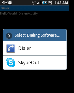 default dialer selection